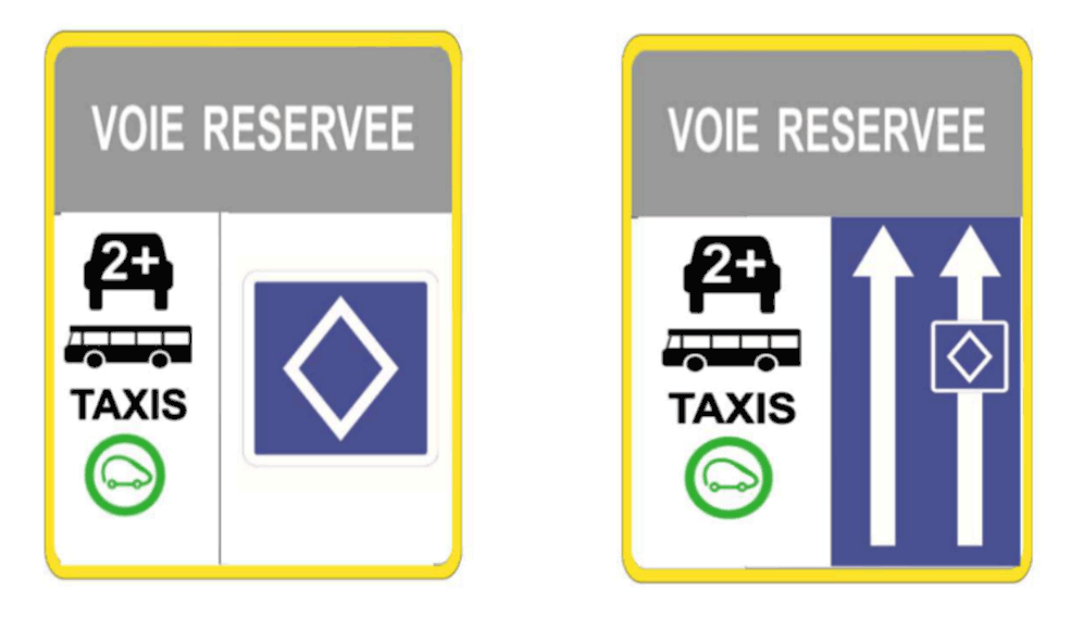 panneaux voies réservées co-voiturage